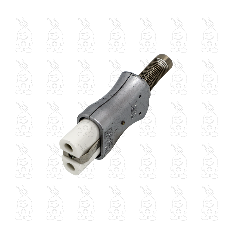 TOMADA INDUSTRIAL FÊMEA PLUG BIPOLAR DE ALUMÍNIO E CERÂMICA 25A 220/600V 500°C 2 POLOS